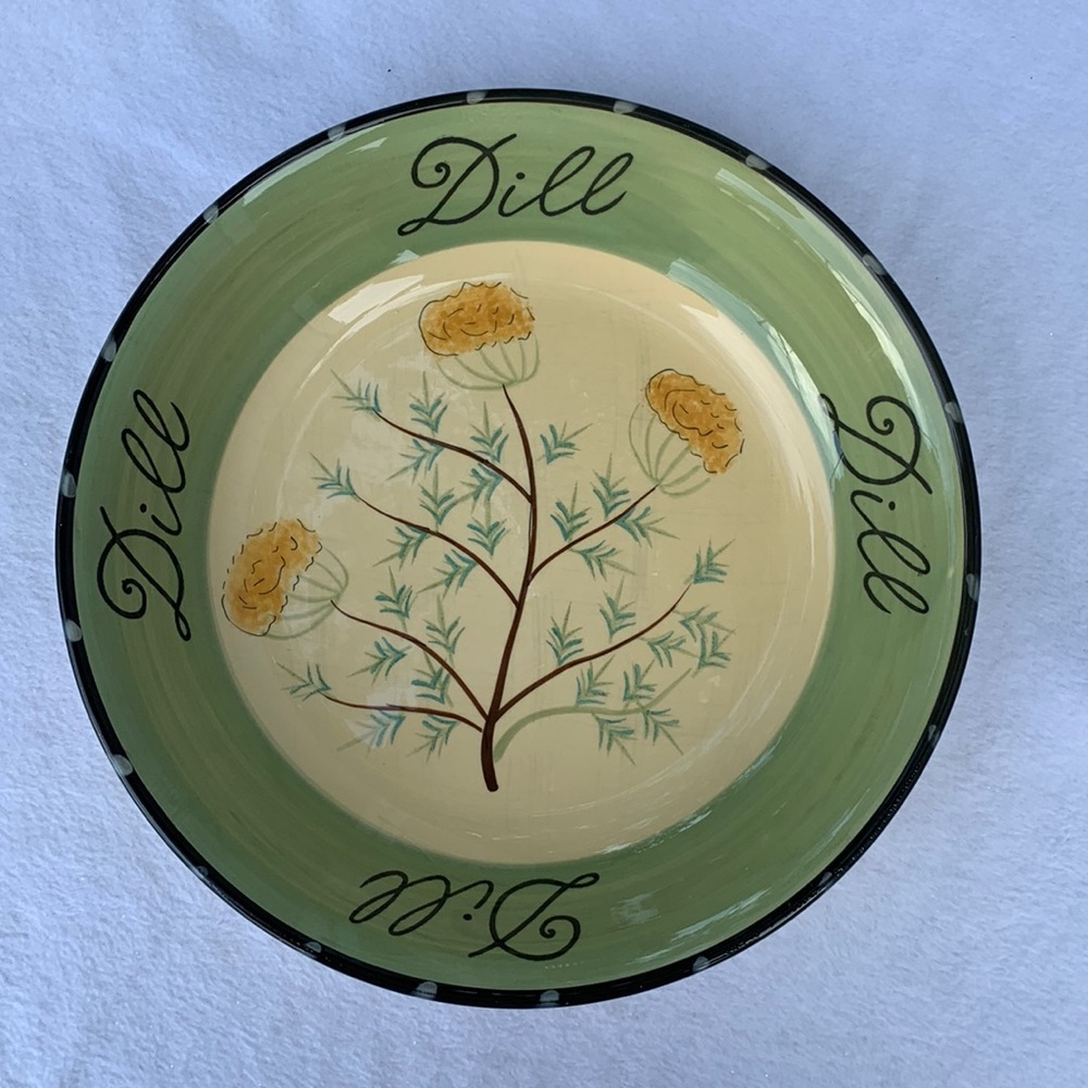 Vintage Certified international pasta bowl dill herbs 9 3/8”